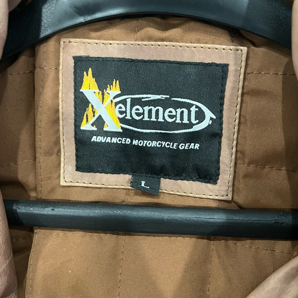 Xelement brown 100% leather motorcycle jacket - Picture 4 of 5